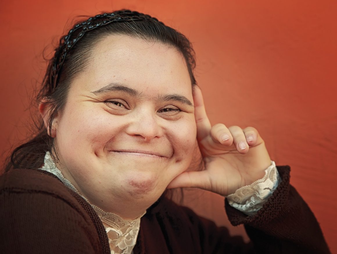 Happy girl with special needs