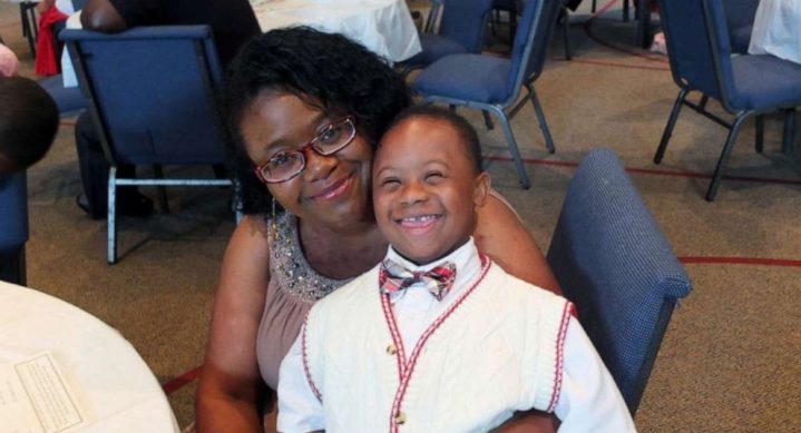 Opal Foster and her son with Down Syndrome