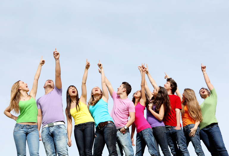 group of young adults outside