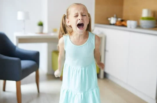 little girl yelling